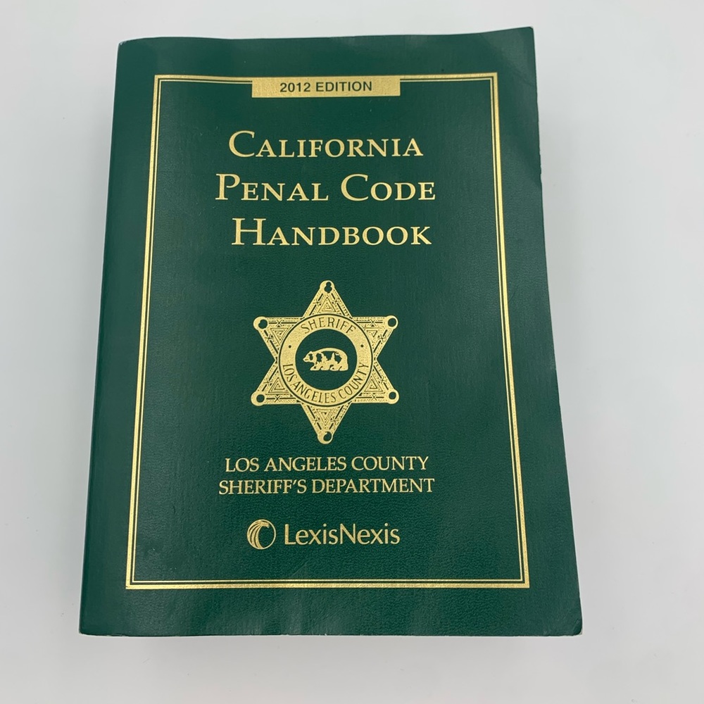 Los Angeles County Sheriff's Department Penal Code and Vehicle Code handbooks.